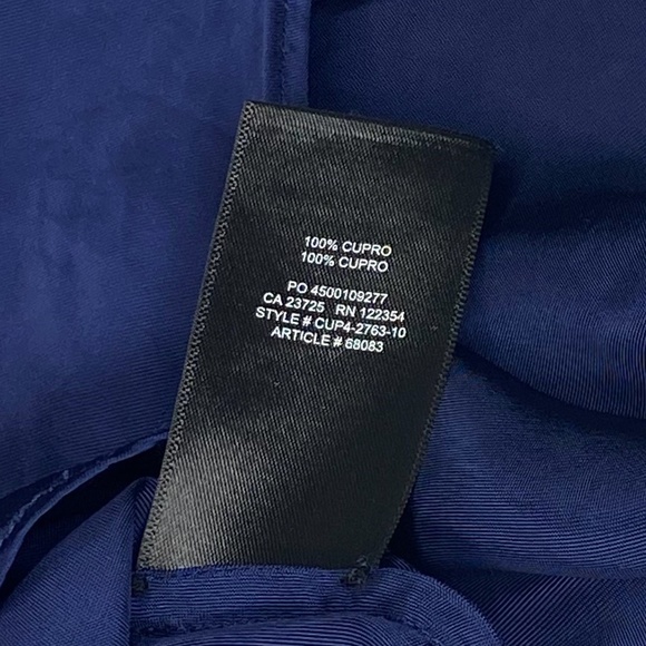 Aritzia Wilfred 100% Cupro Ruffle Japanese Satin Camisole Navy - Picture 3 of 6